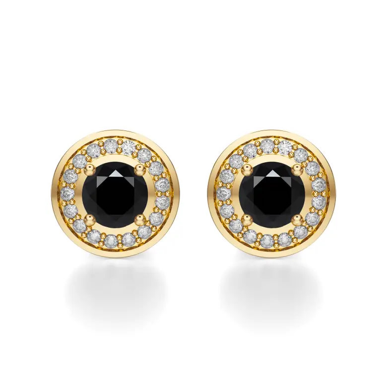 Kolczyki z czarnym diamentem AJK_007